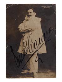 CARUSO, Enrico (1873-1921).Black and white photographic postcard signed (“Enrico Caruso”), by Aimé Dupont, ca 1911.