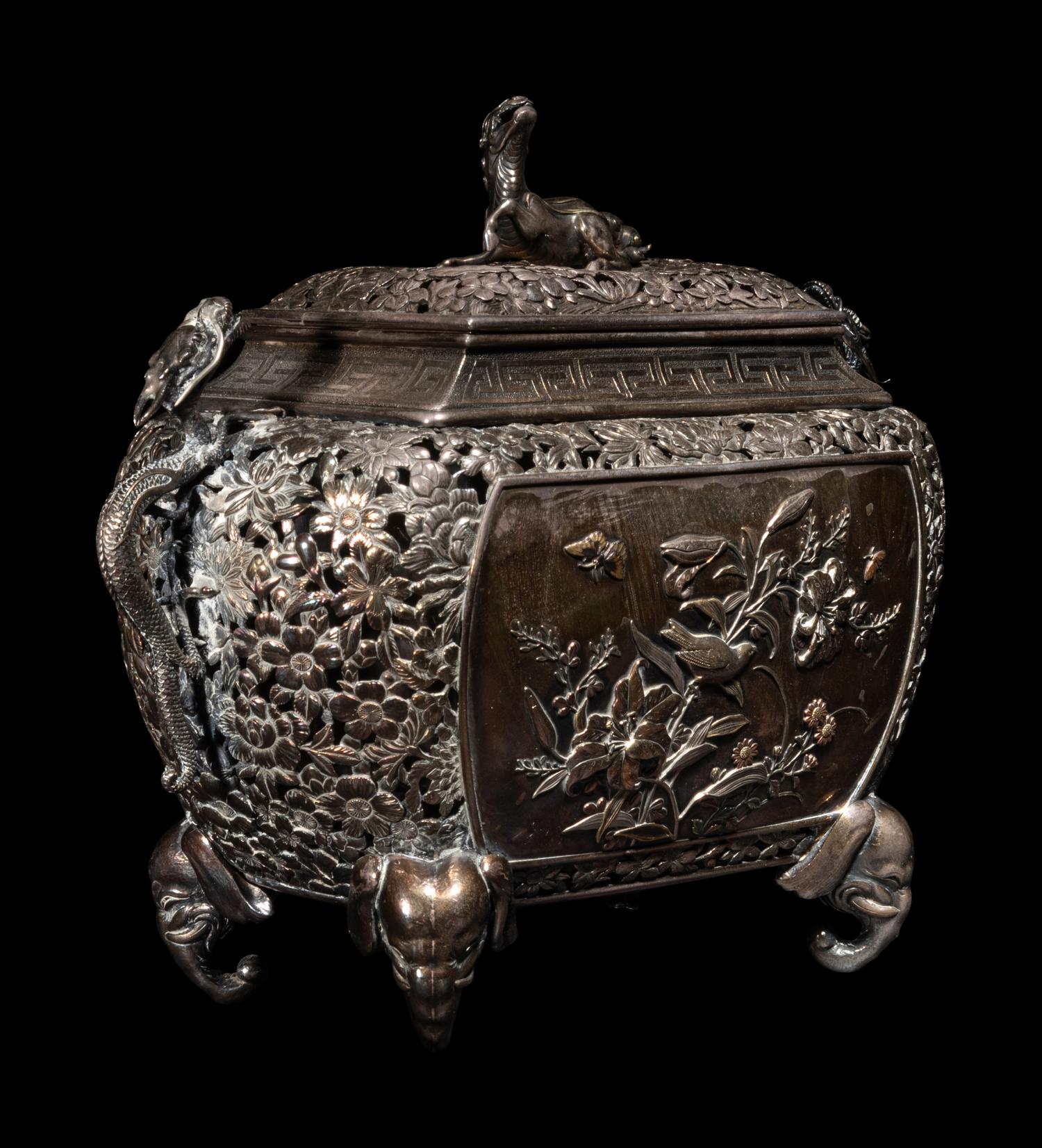 A Fine Mixed-Metal Incense Burner and Cover, Koro