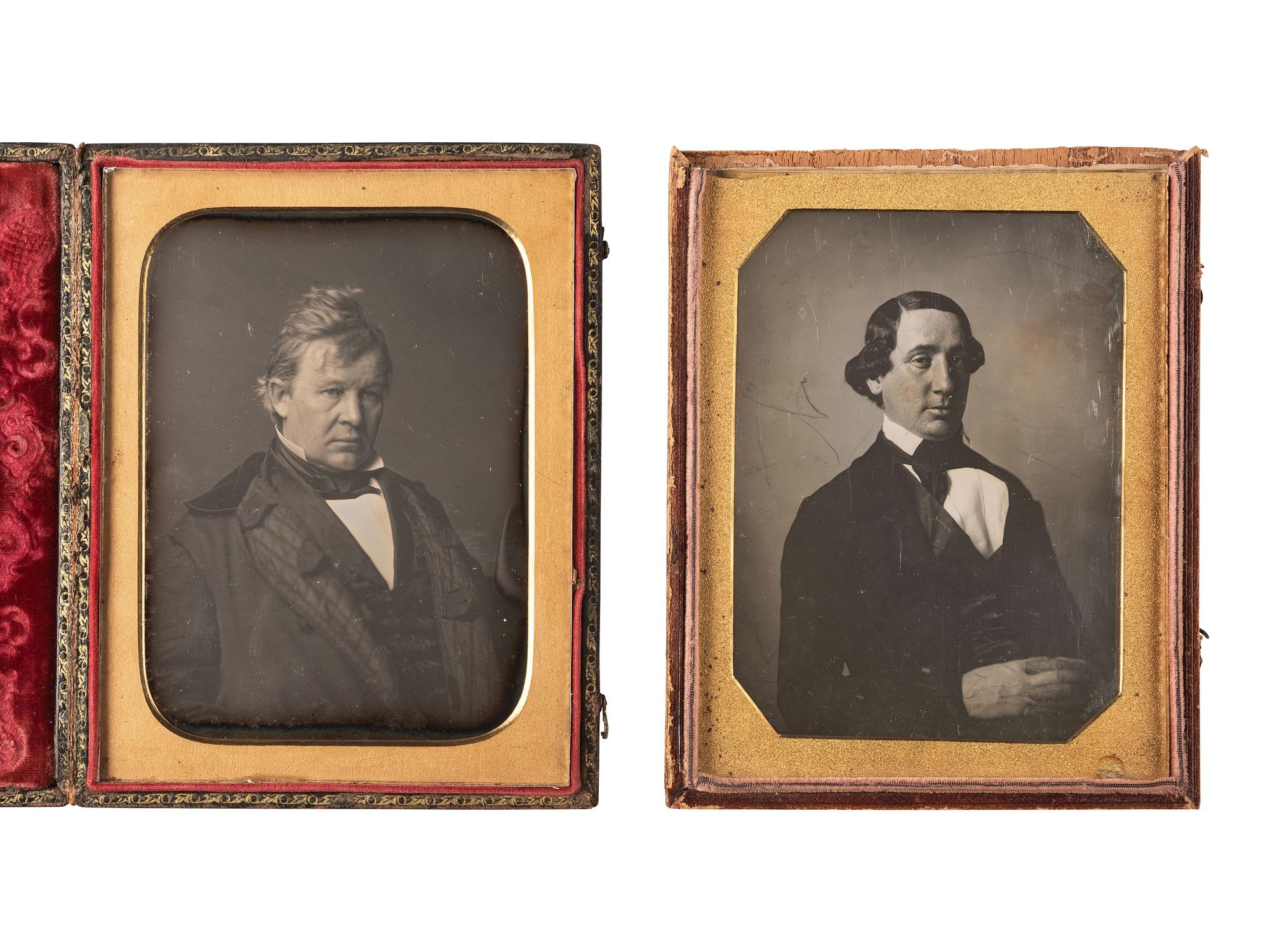 [EARLY PHOTOGRAPHY]. 7 daguerreotype portraits of men, highlighted by an example by J. GURNEY.