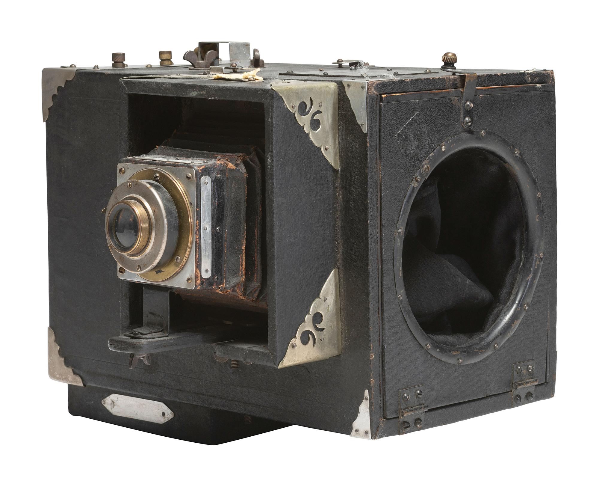 [CAMERAS] 2 tintype cameras, incl. Nodark wooden box camera and unique camera, with Model A Instant.