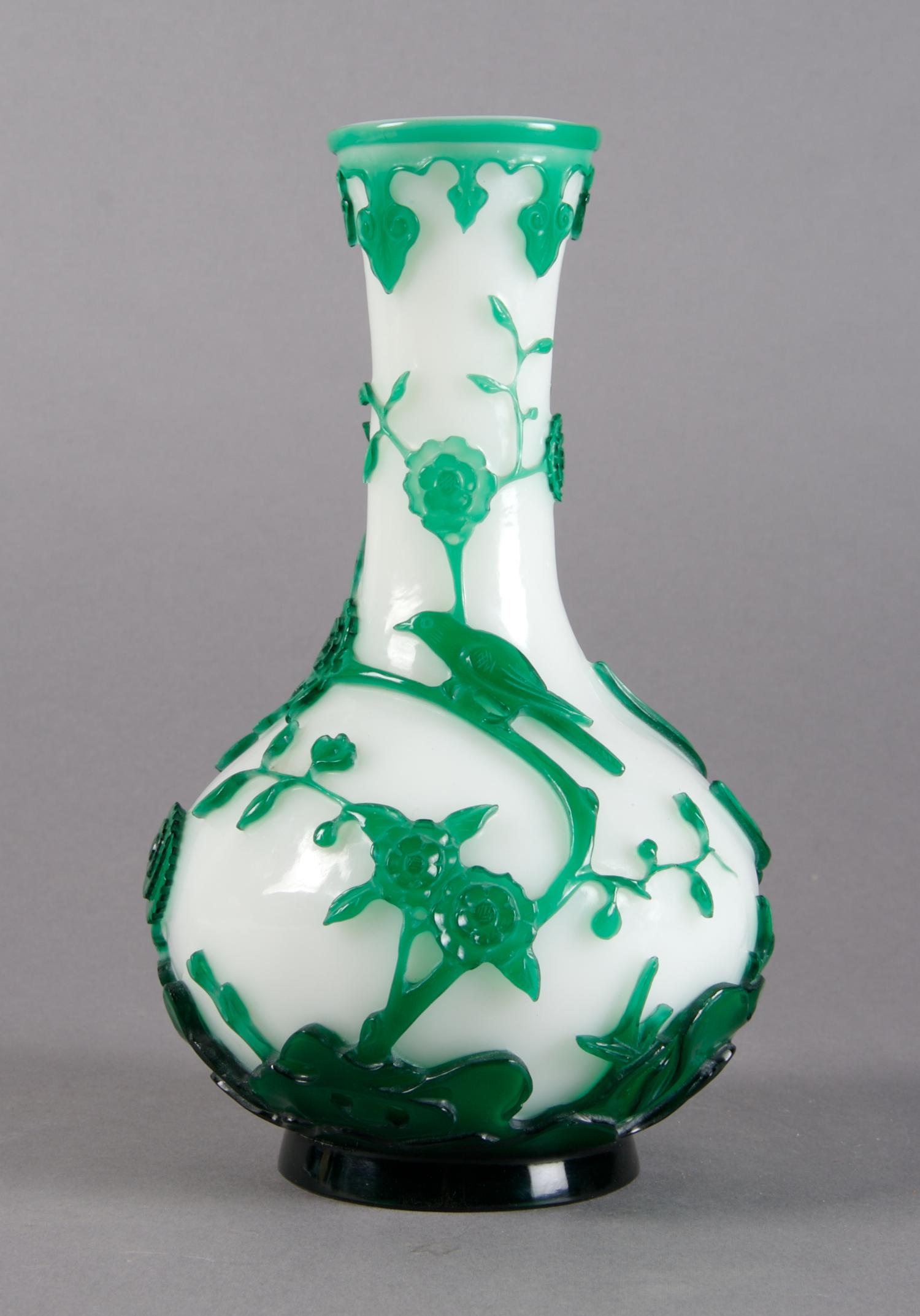 A Chinese Peking Glass Bottle, Height 7 1/4 inches.
