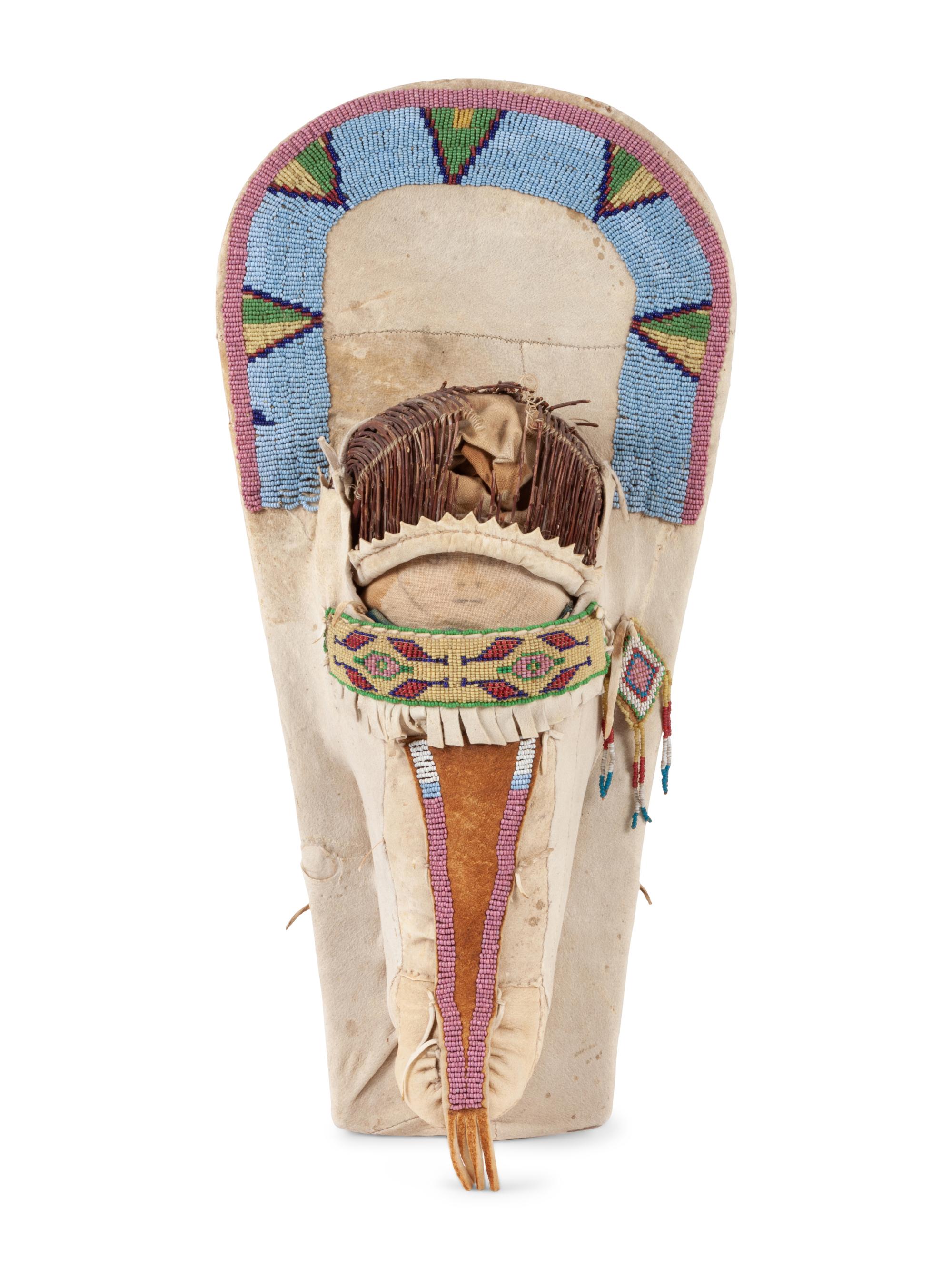 Ute Beaded Hide Doll Cradle