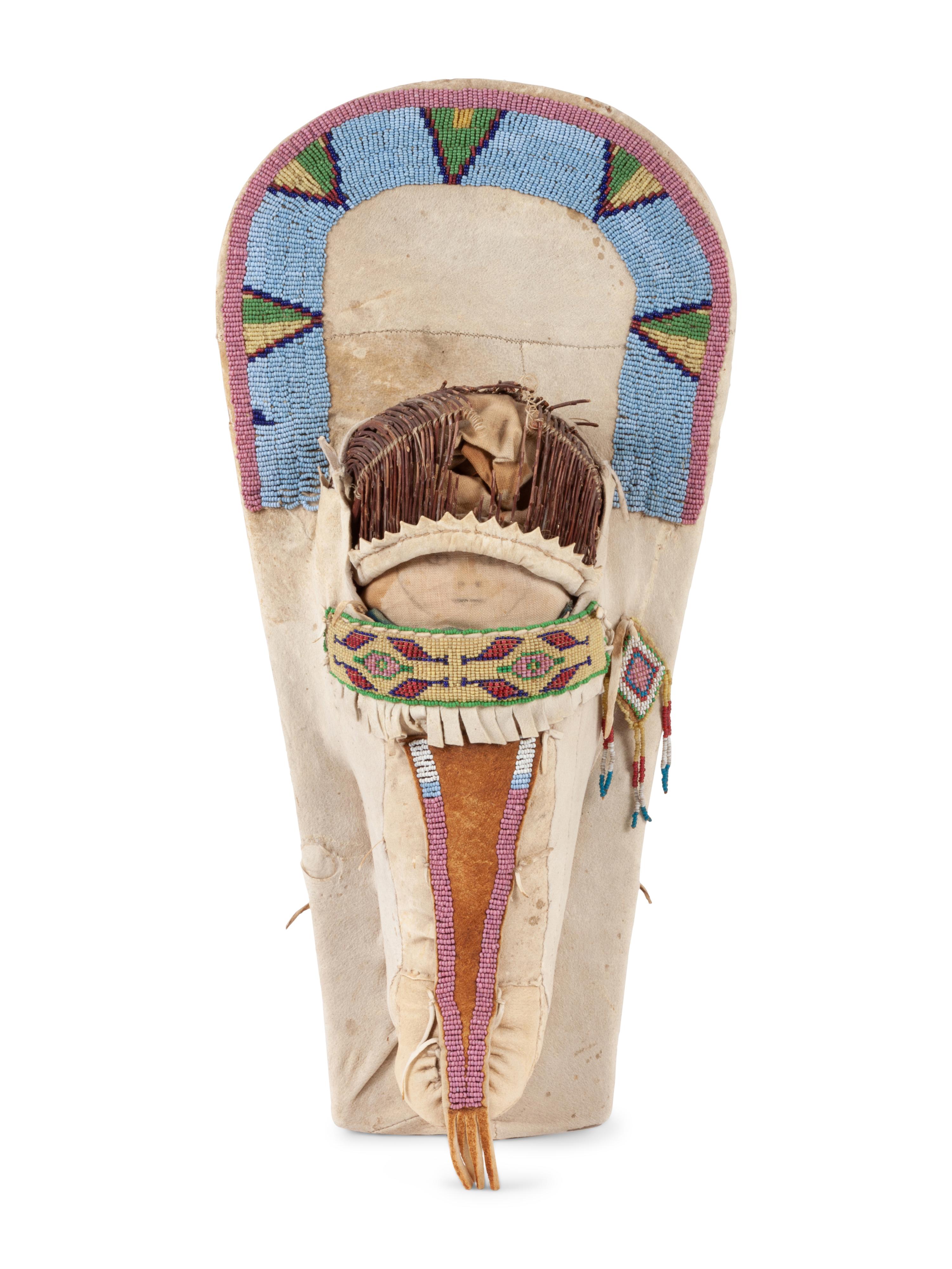 Ute Beaded Hide Doll Cradle