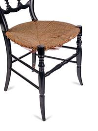 [LINCOLN ASSASSINATION]. An ebonized wooden chair purportedly used at Ford's Theatre during the performance of Our American Cousin , 14 April 1865.