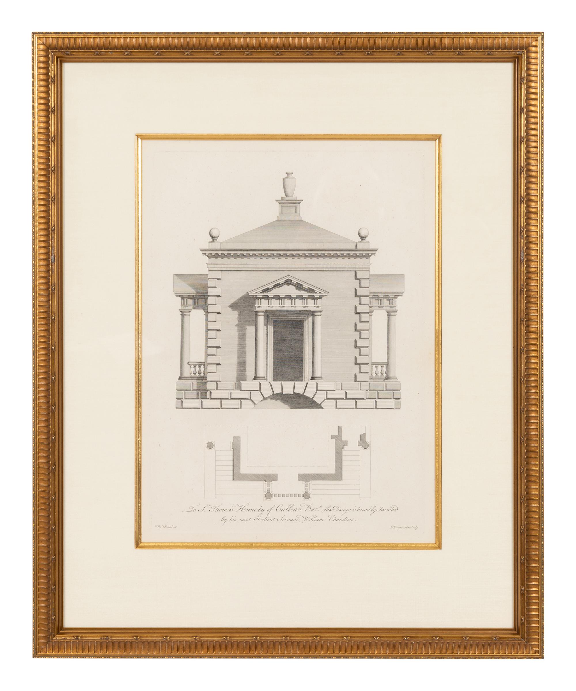 A Set of Three William Chambers (1722-1796) Architectural Study Chromolithographs