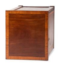 A Federal Satinwood and And Ebony Inlaid Figured Mahogany Specimen Cabinet