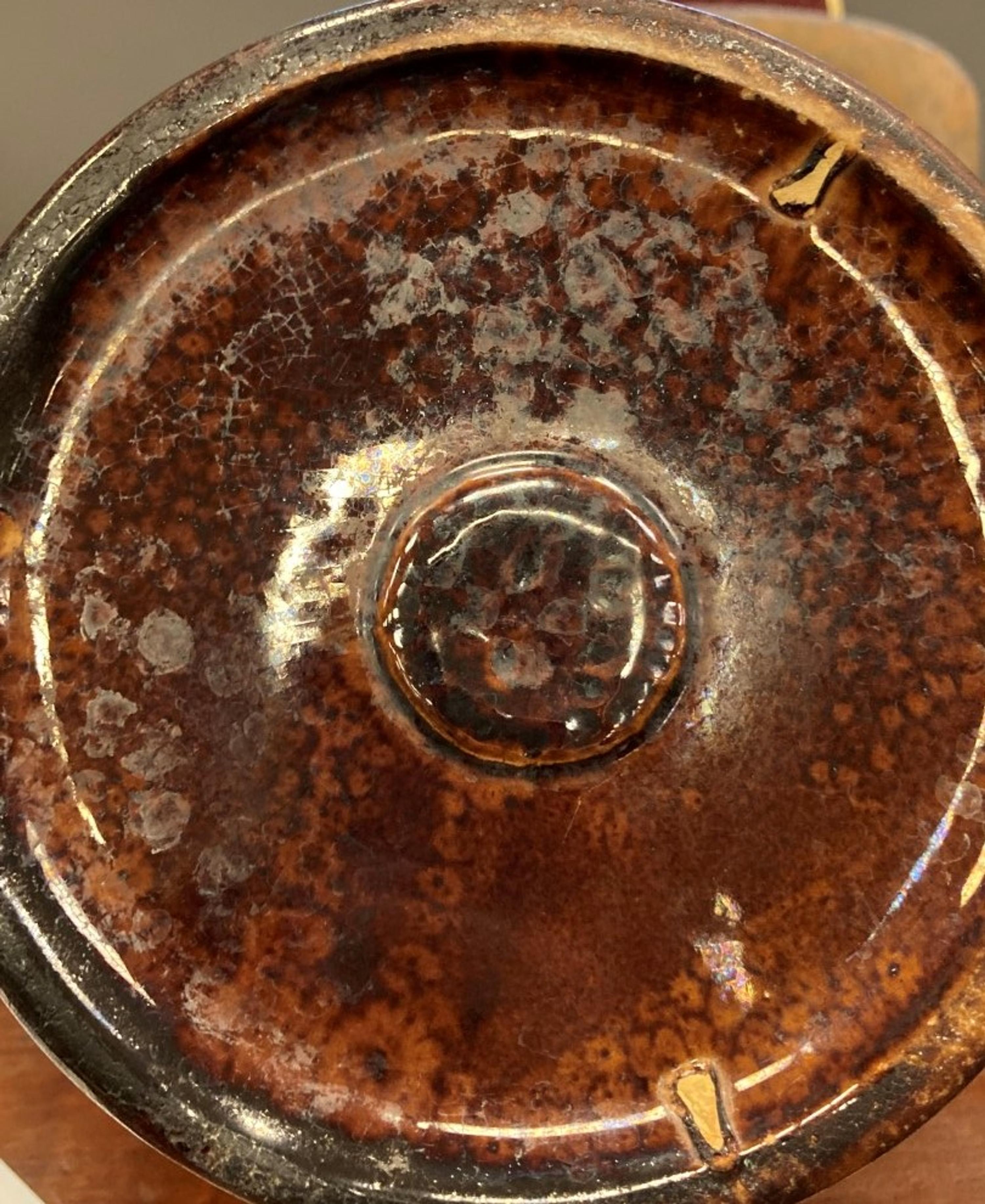A Large Harker Hound Handle Rockingham Pitcher