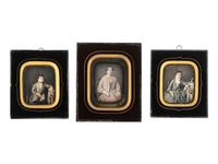 [EARLY PHOTOGRAPHY]. MICHAUT, photographer. A trio of 3 daguerreotypes of a French mother and her two children. Paris.