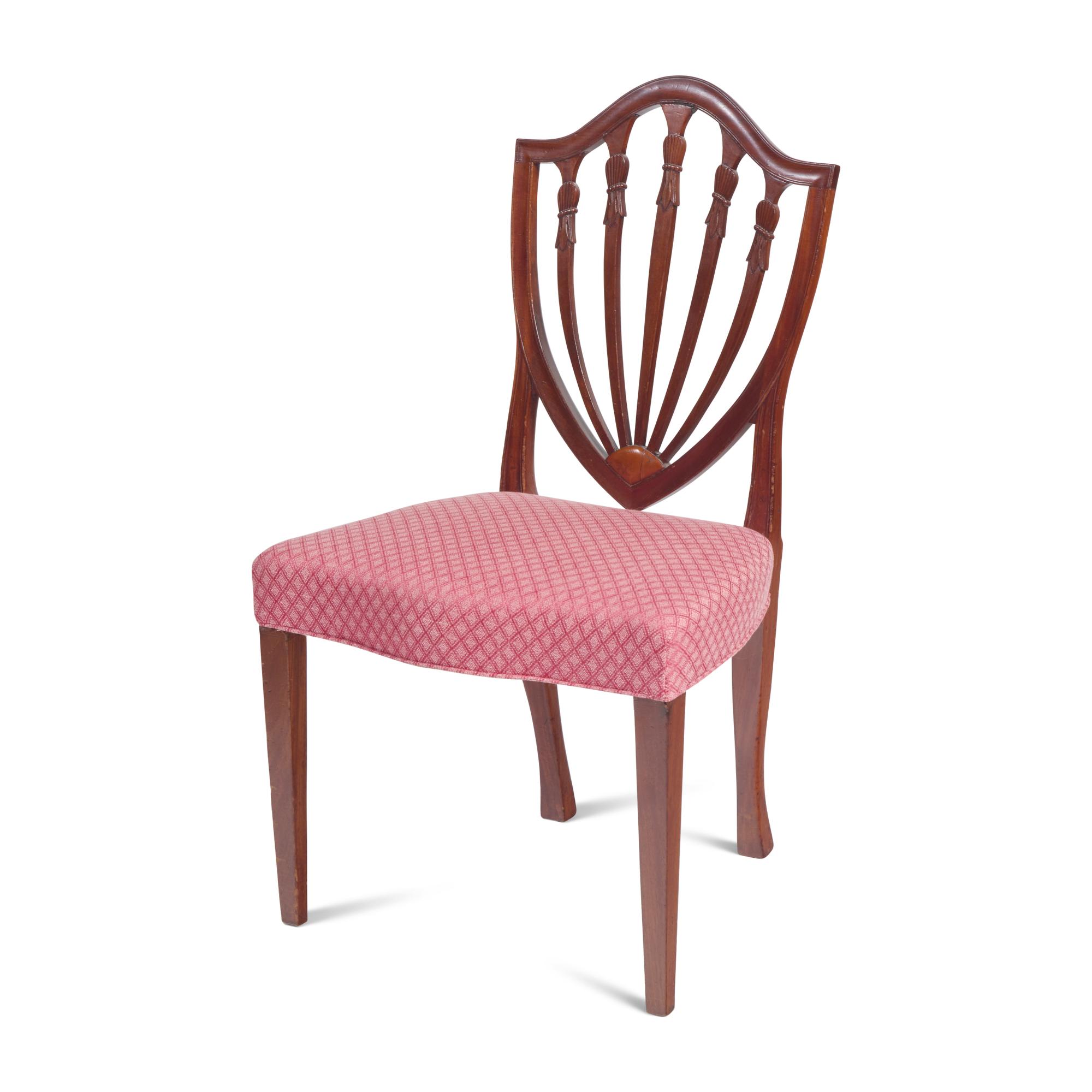 A Federal Carved Mahogany Shield-Back Side Chair