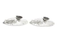 A Pair of Gorham Narragansett Silver Oyster Dishes