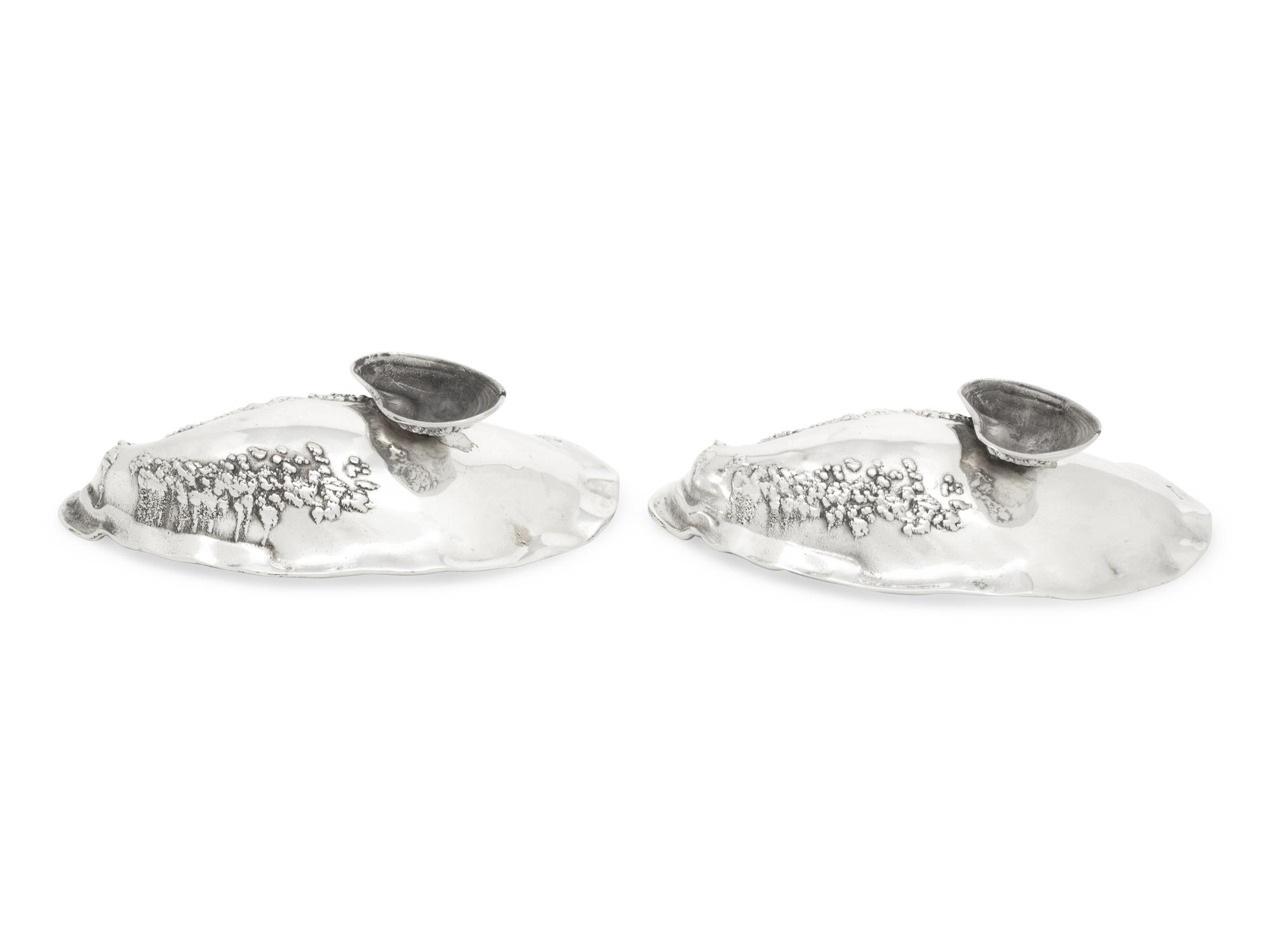A Pair of Gorham Narragansett Silver Oyster Dishes