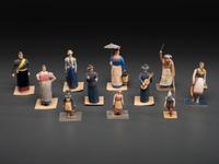 A Collection of Folk Art Carved and Painted 'English Parade' Figures