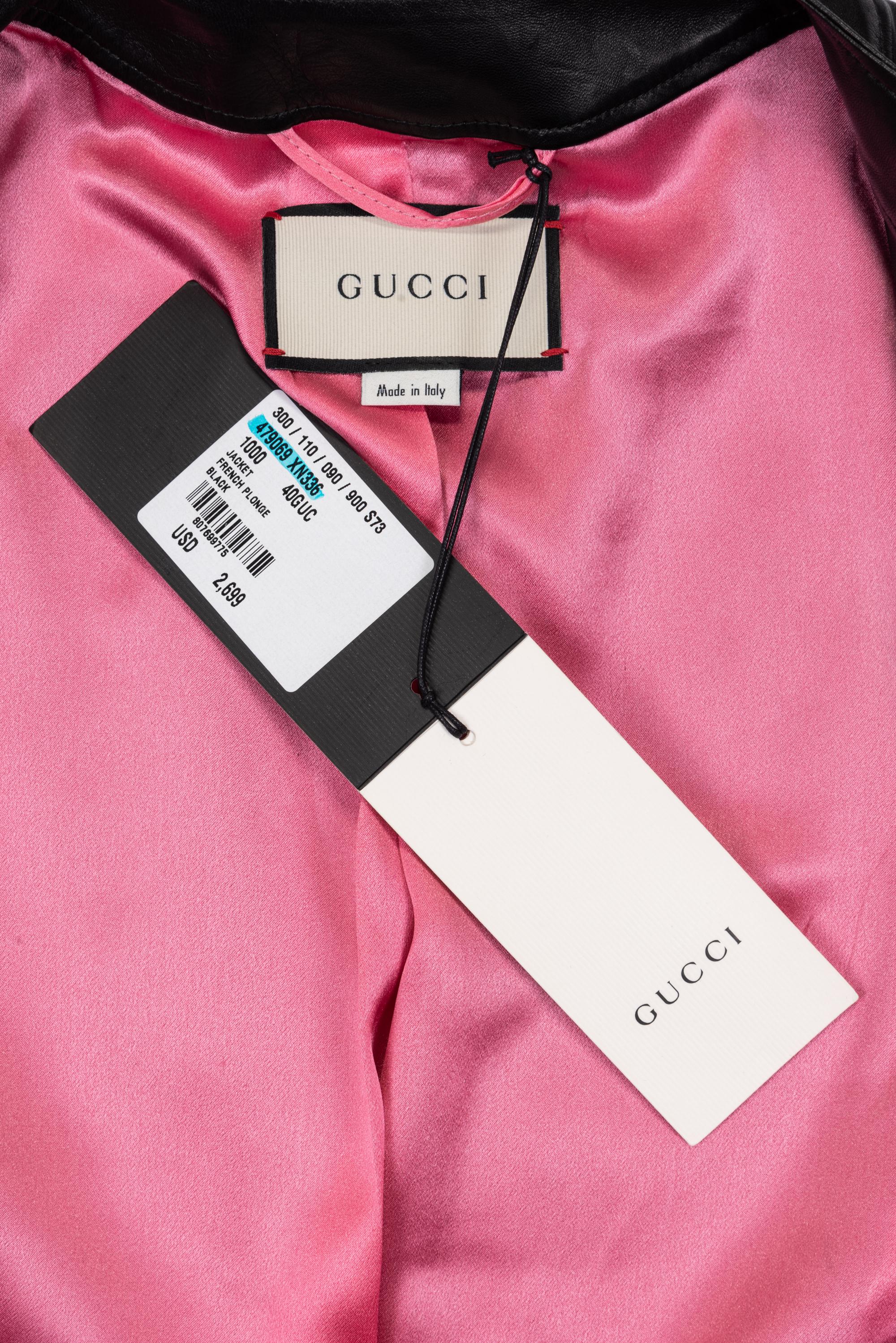 Gucci Black Leather Jacket, 2010s