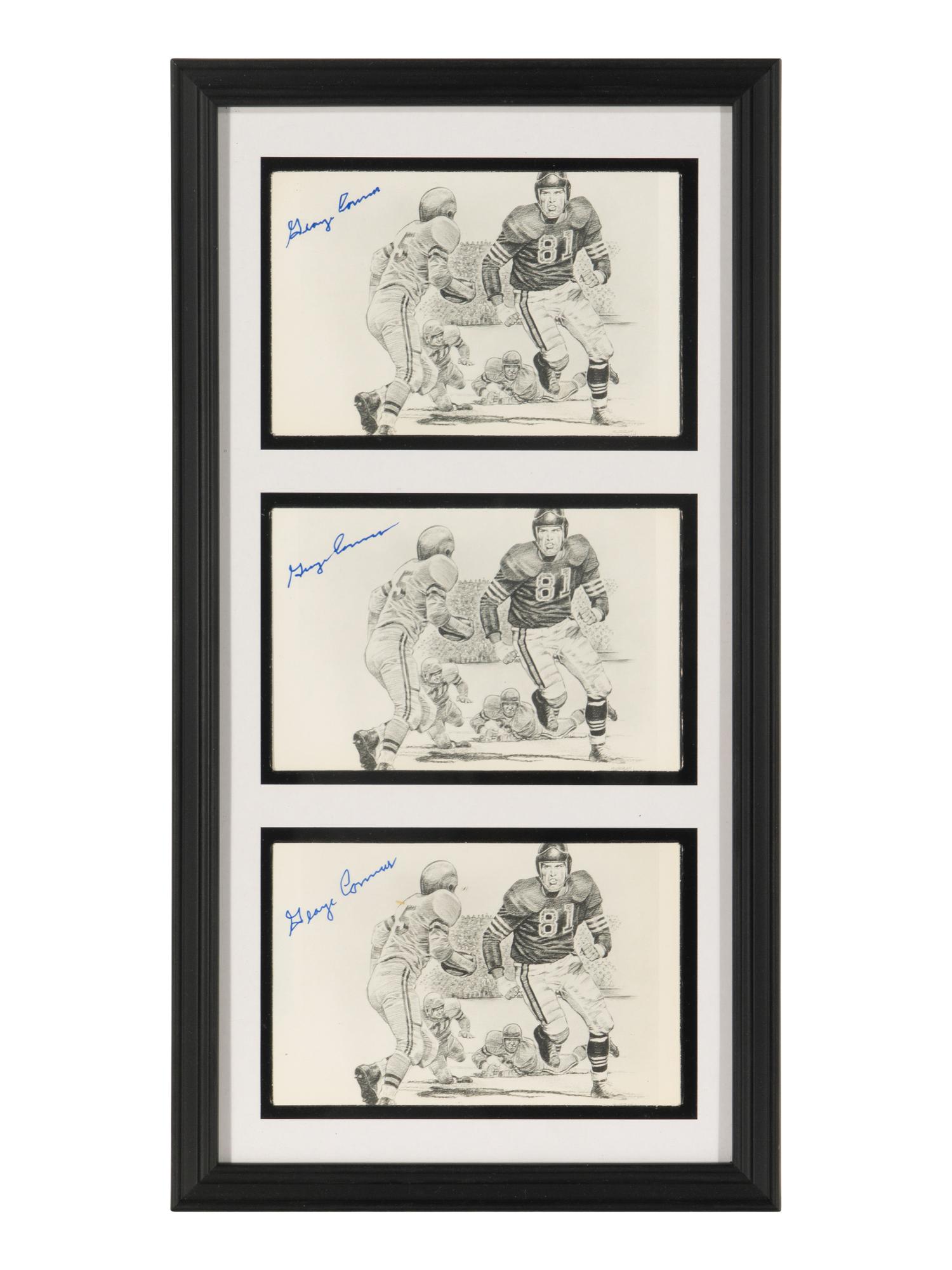 Collection Two of Personal Items from Chicago Bears and Notre Dame Legend George Connor Including Soldier Field Hall of Fame Banner and Autographs