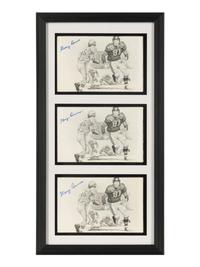 Collection Two of Personal Items from Chicago Bears and Notre Dame Legend George Connor Including Soldier Field Hall of Fame Banner and Autographs