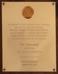 A Group of 14 Awards and Plaques from The Collection of Baseball Hall of Famer Ted Simmons,