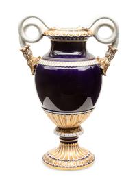 A Meissen Porcelain Snake-Handled Urn