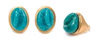 An 18 Karat Yellow Gold and Amazonite Demi Parure, Roberto Burle-Marx, 27.70 dwts.