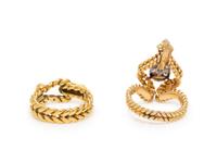 TIFFANY & CO., YELLOW GOLD AND DIAMOND RING