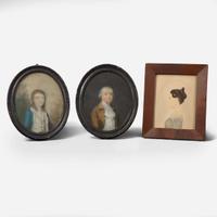 Attributed to the Sharples Family Two Portraits: A Father and Son