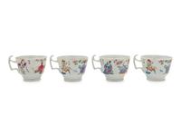 A Set of Four Famille Rose Porcelain Cups