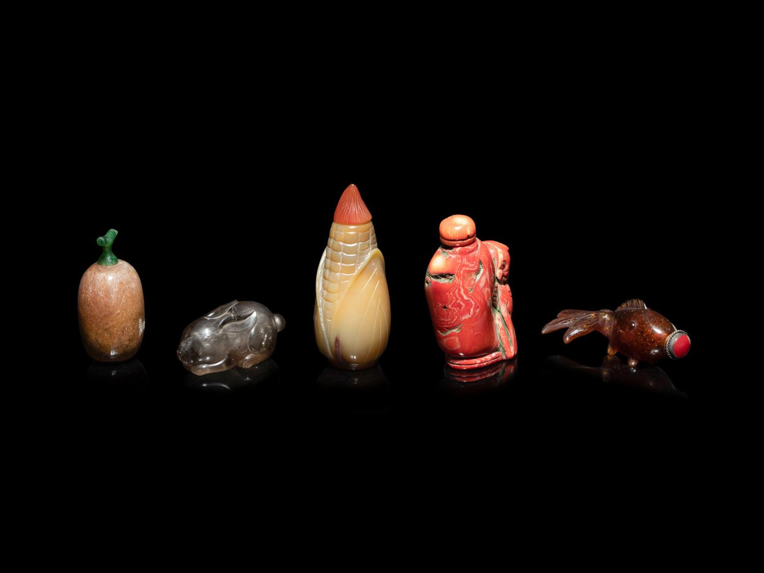 Five Chinese Snuff Bottles