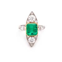 EMERALD AND DIAMOND RING
