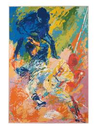 A LeRoy Neiman Jackie Robinson Sliding Home Signed and Numbered Serigraph,