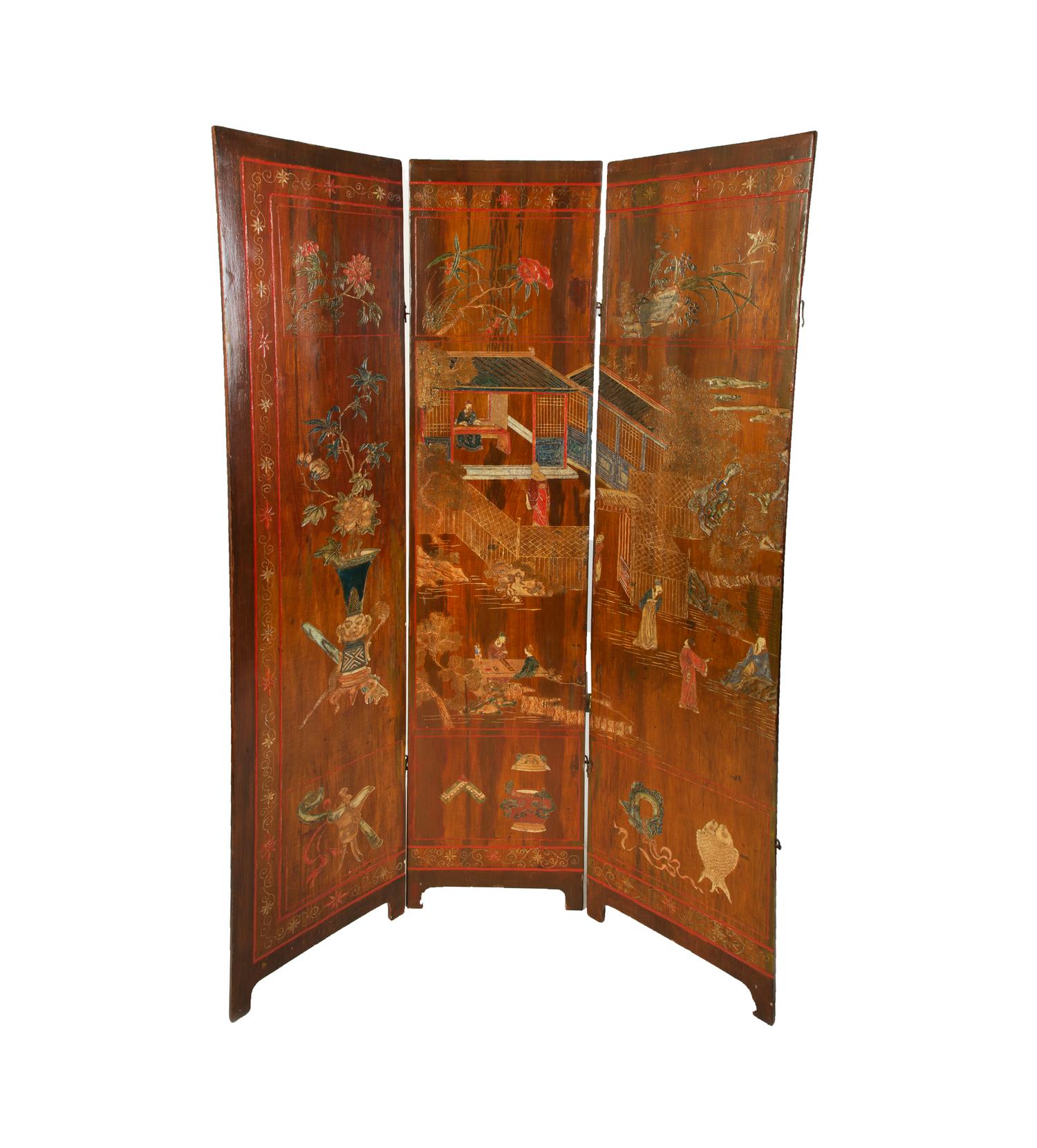 A Chinese Coromandel Hardwood Six-Panel Screen — 19TH/20TH CENTURY