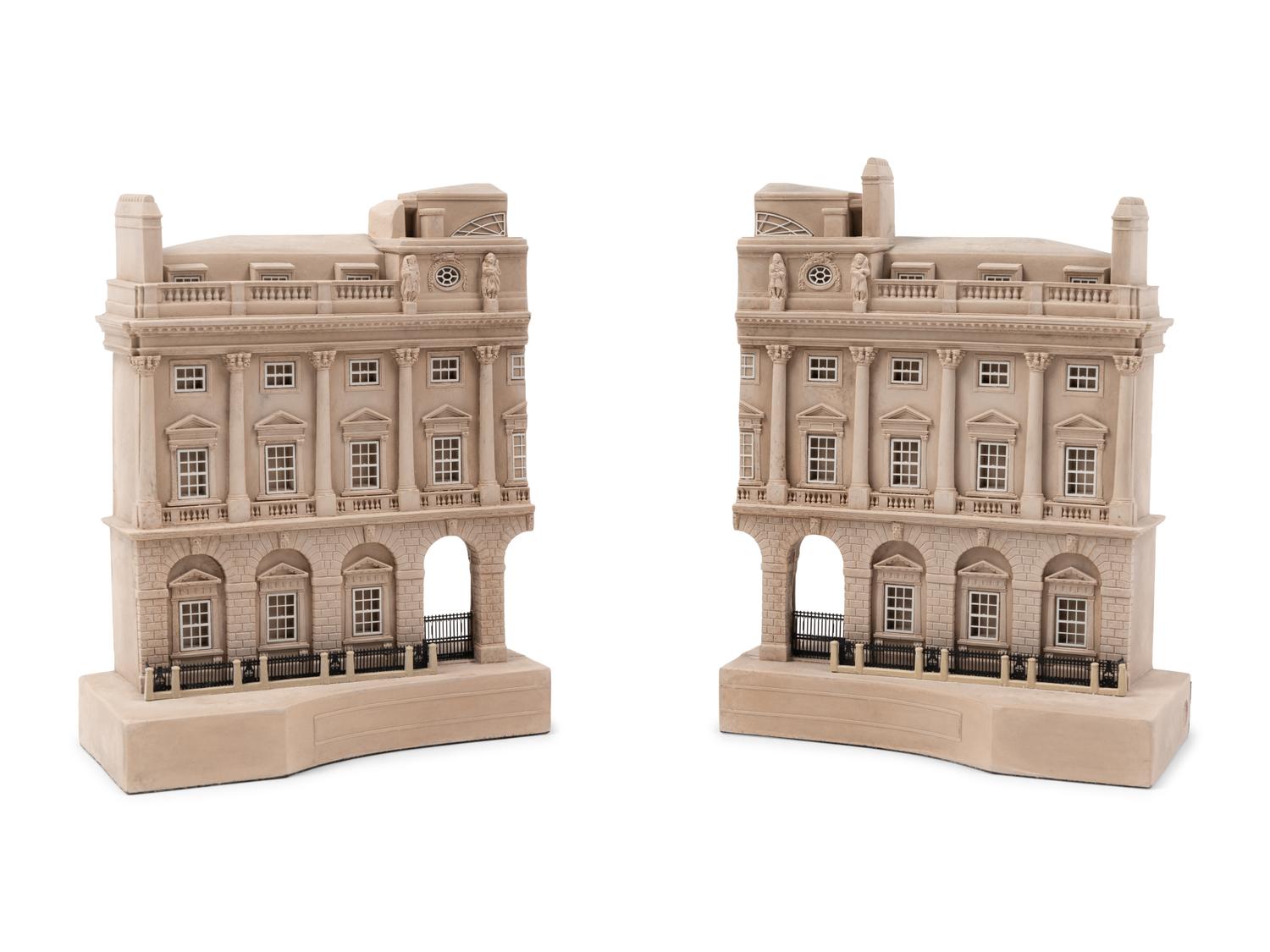 A Pair of Timothy Richards Resin Architectural Book Ends