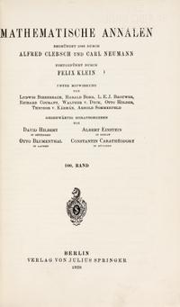 VON NEUMANN, John (1903-1957). “Zur Theorie der Gesellschatsspiele.” In: Mathematische Annalen , Vol. 100, pp. 295-300. Berlin: Julius Springer, 1928.