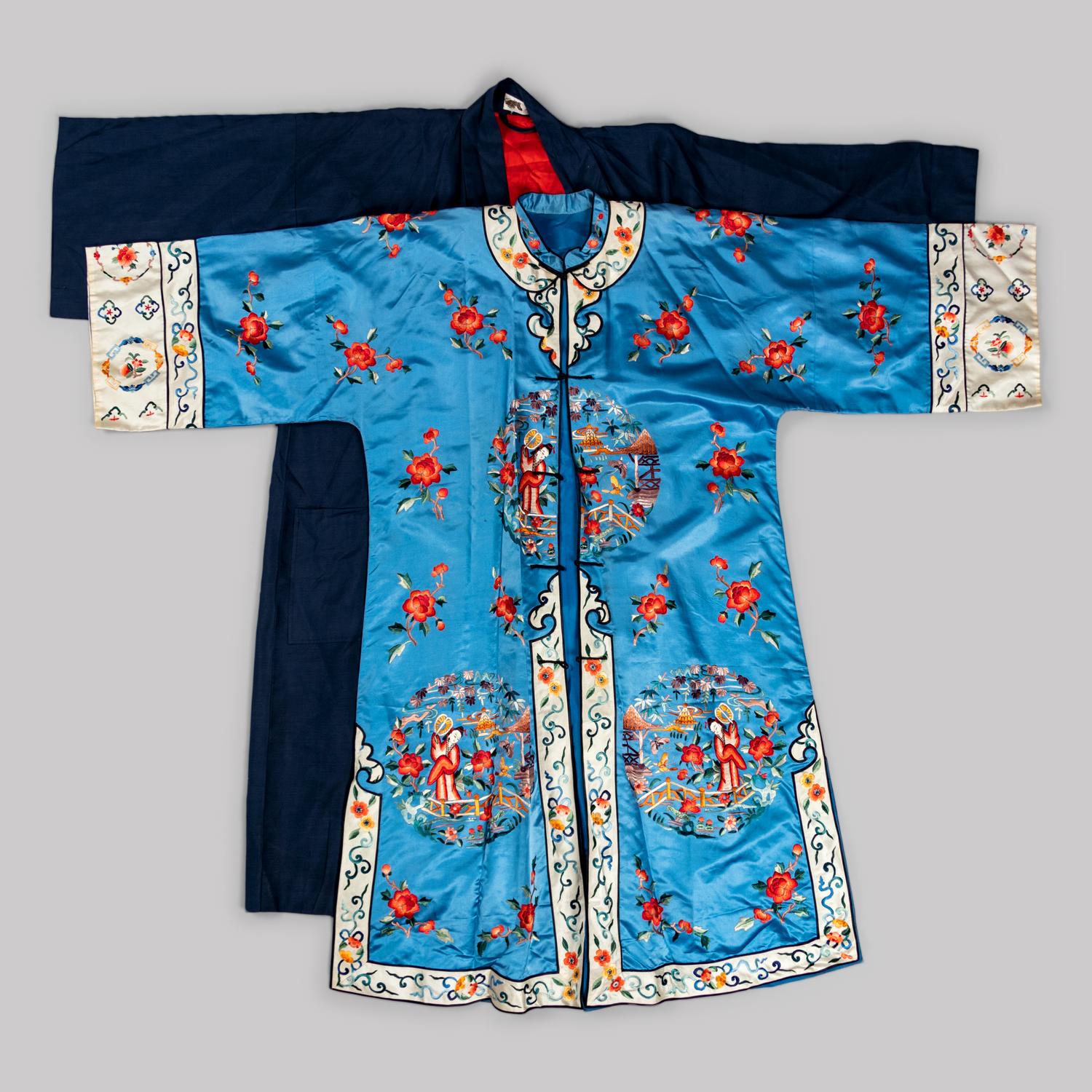 Two Chinese and Japanese Embroidered Silk Robes