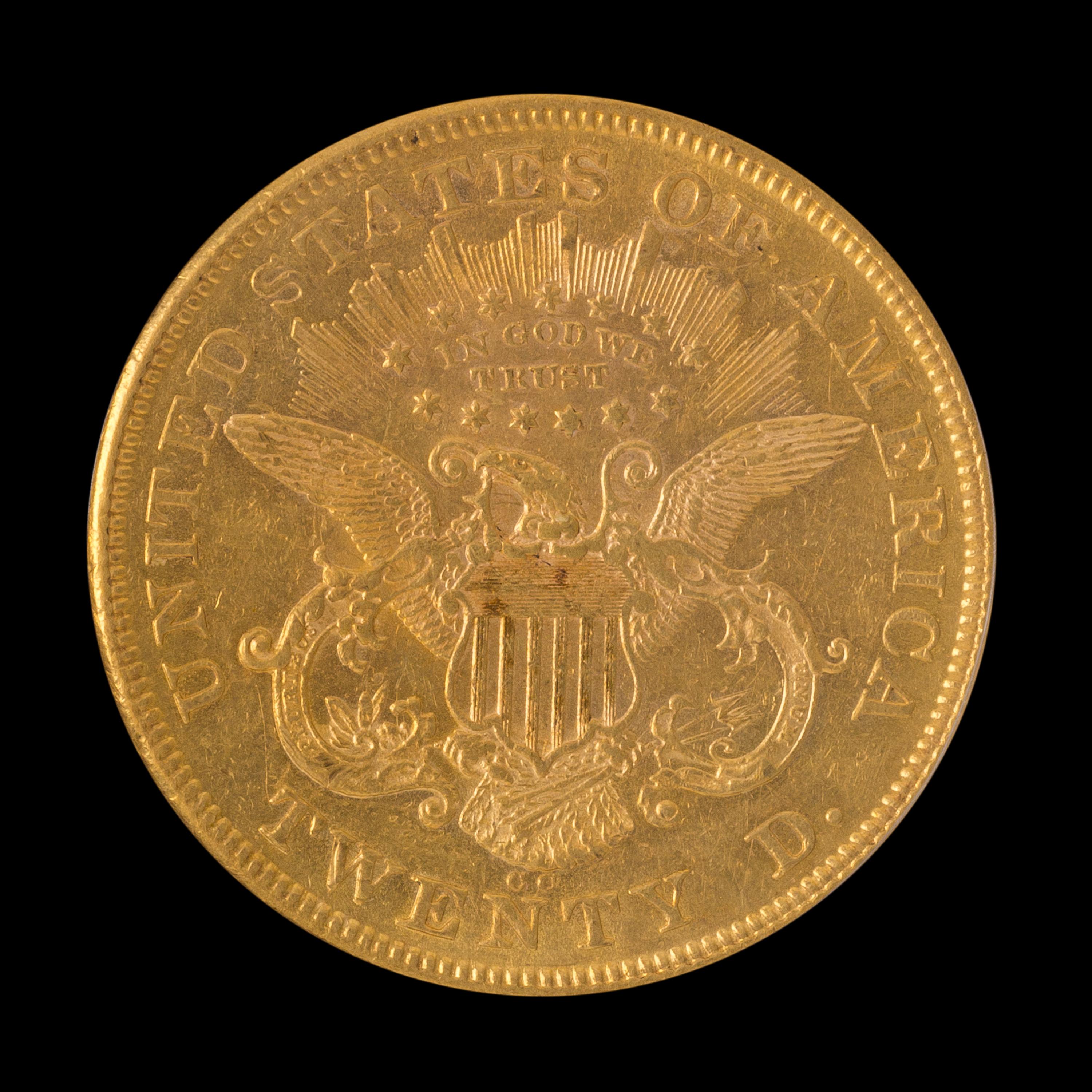 A United States 1874-CC Liberty Head $20 Gold Coin
