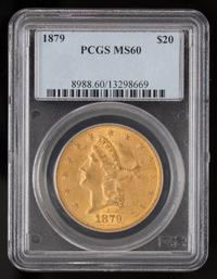 A United States 1879 Liberty Head $20 Gold Coin
