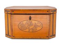 A George III Marquetry Tea Caddy