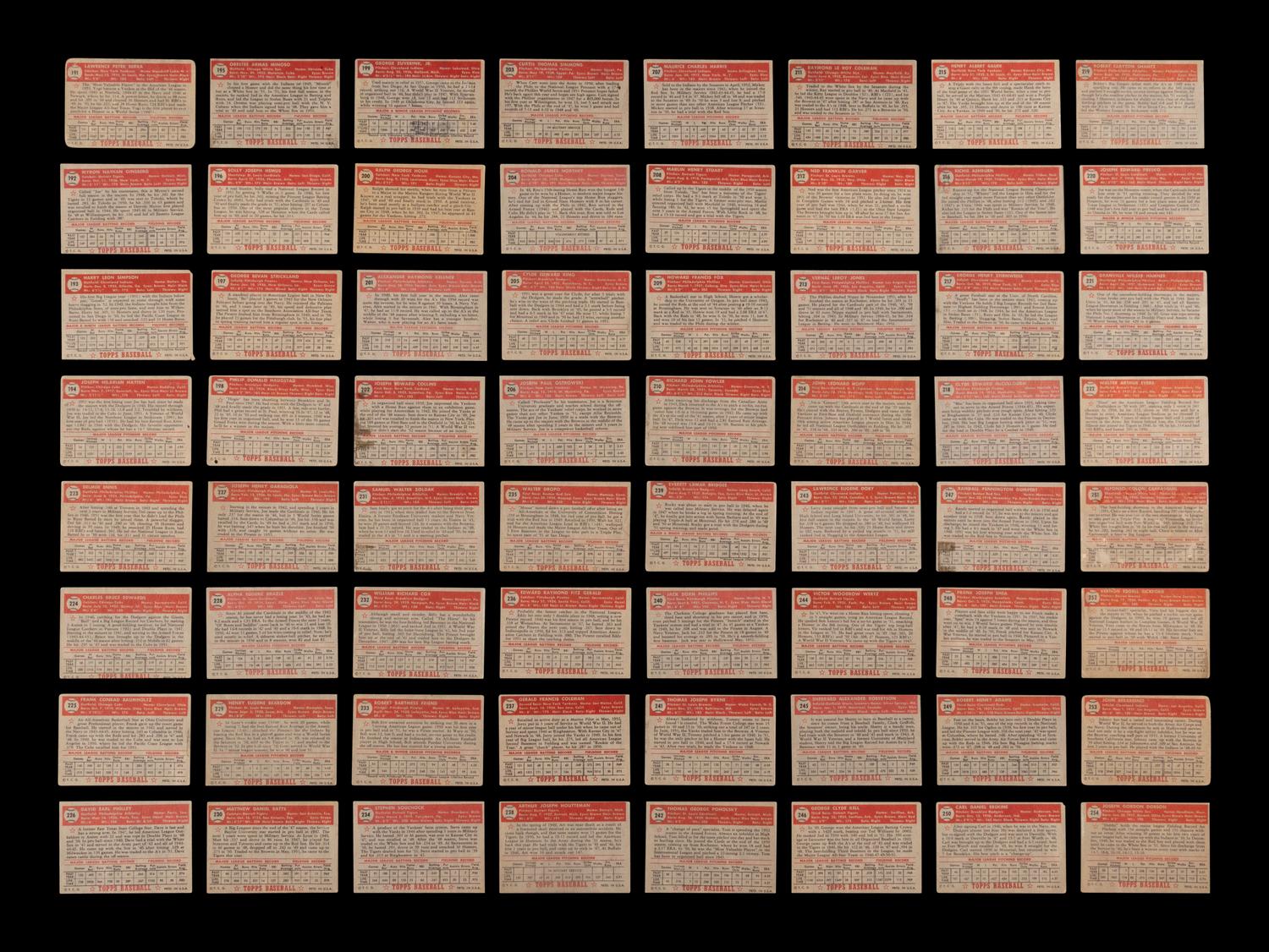 A Near Set of 1952 Topps Baseball Cards (402/407) Featuring 93 High Numbers