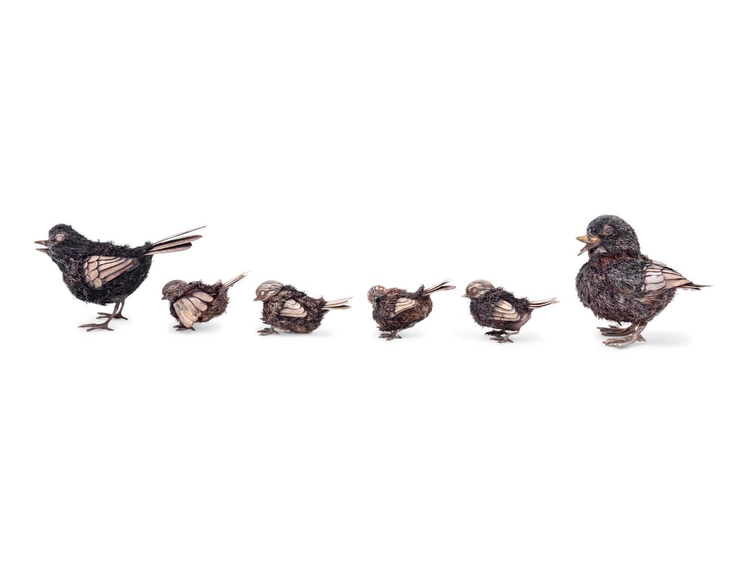 Six Italian Silver Birds