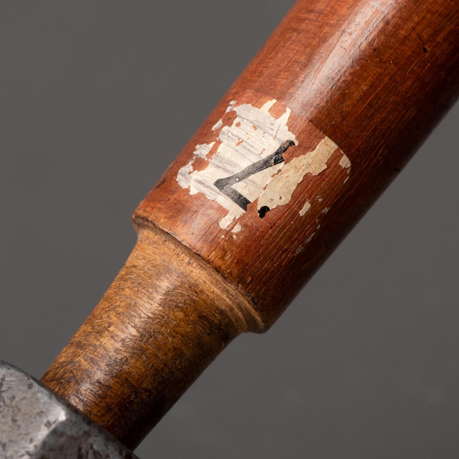 Monumental Ojibwe Calumet Pipe, with Fine Lead Inlay Burl Bowl