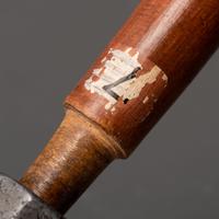 Monumental Ojibwe Calumet Pipe, with Fine Lead Inlay Burl Bowl