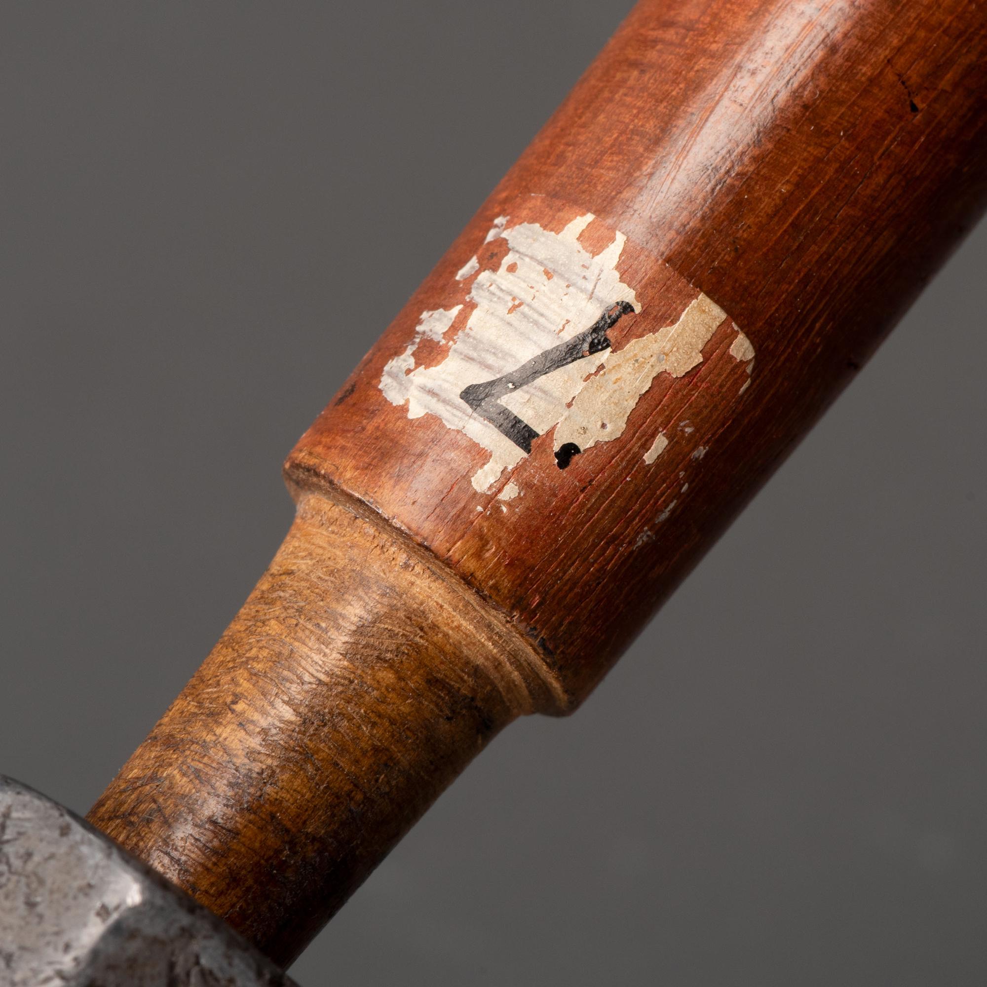 Monumental Ojibwe Calumet Pipe, with Fine Lead Inlay Burl Bowl