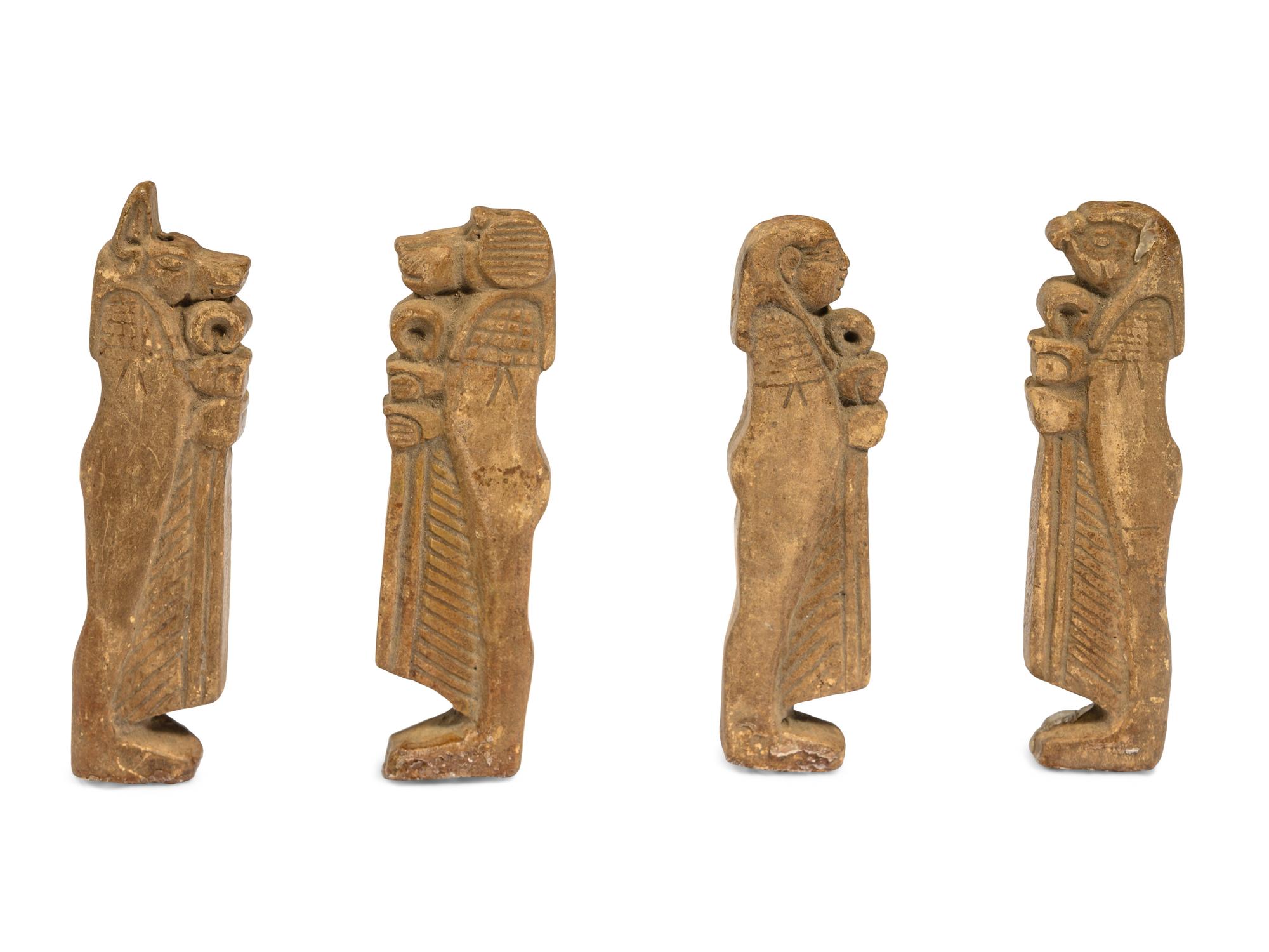 Four Egyptian Faience Amulets