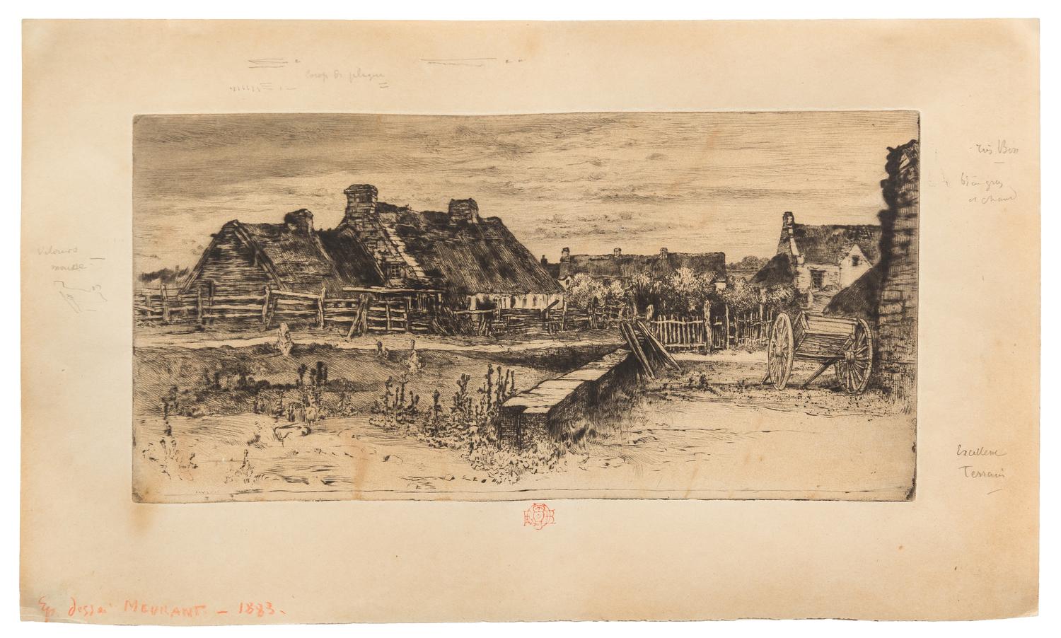 Félix Hilaire Buhot, (French, 1847–1898), Les Grandes Chaumieres, 1881