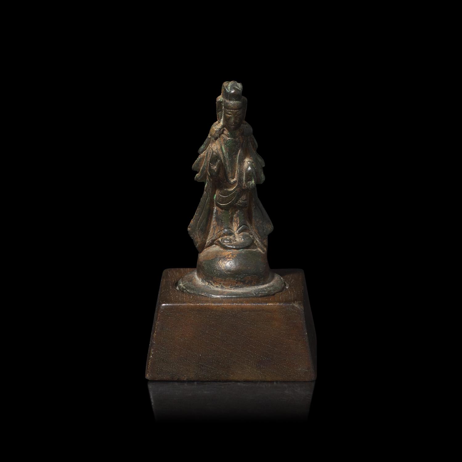 A Small Chinese Northern Qi/Sui Style Bronze Figure 北齊或隋 袖珍銅佛造像