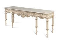 A George III Style Painted and Silvered Console Table