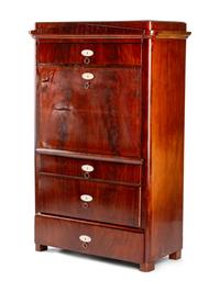A Baltic Neoclassical Inlaid Mahogany Fall-Front Secretary — 19TH CENTURY