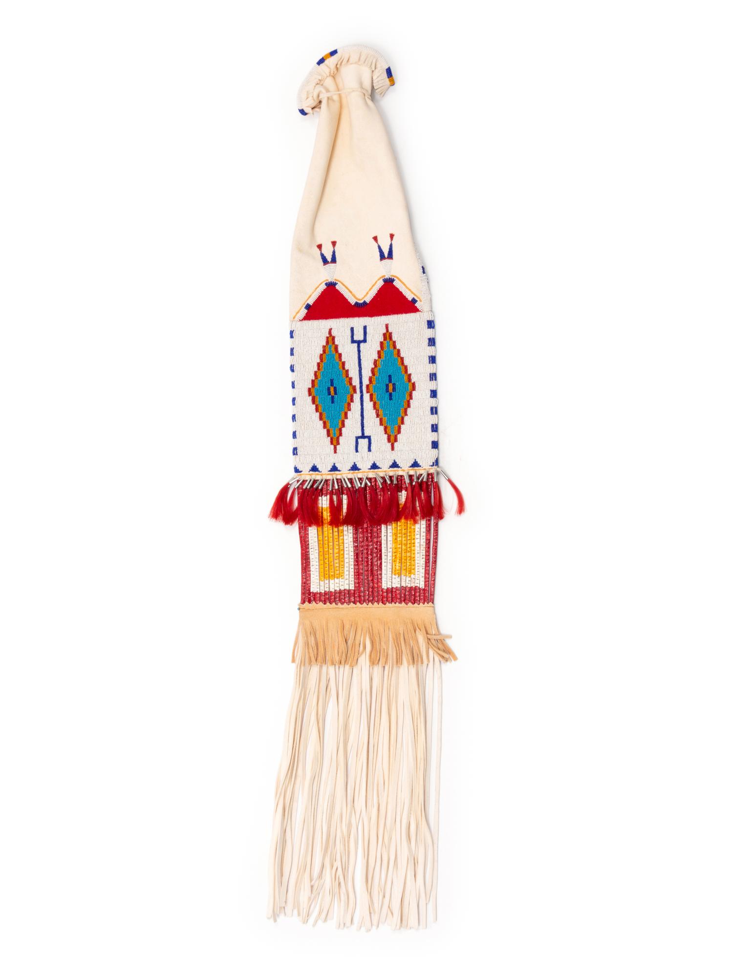 Beaded and Quilled Tobacco Bag