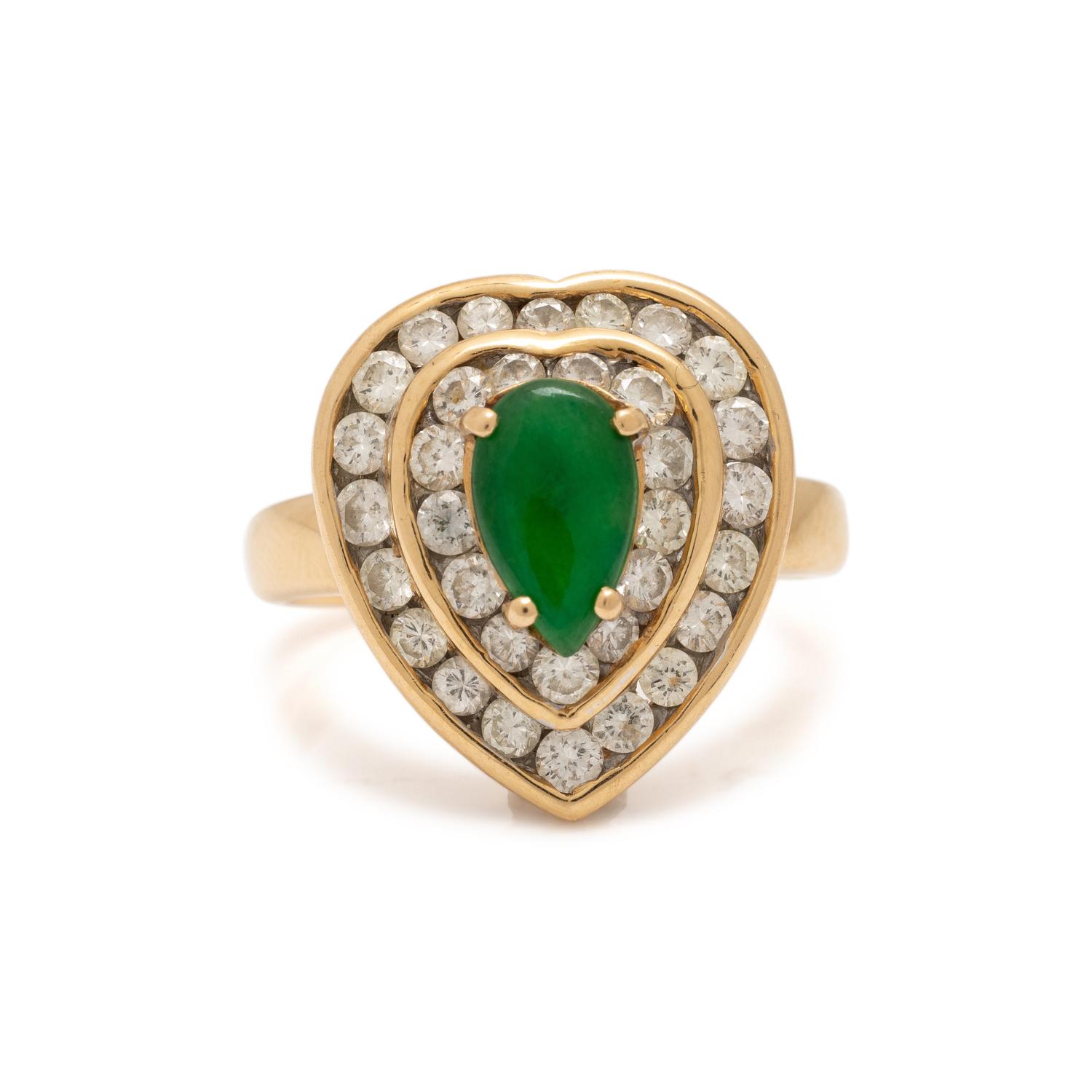 CONVERTIBLE JADE AND DIAMOND RING/PENDANT