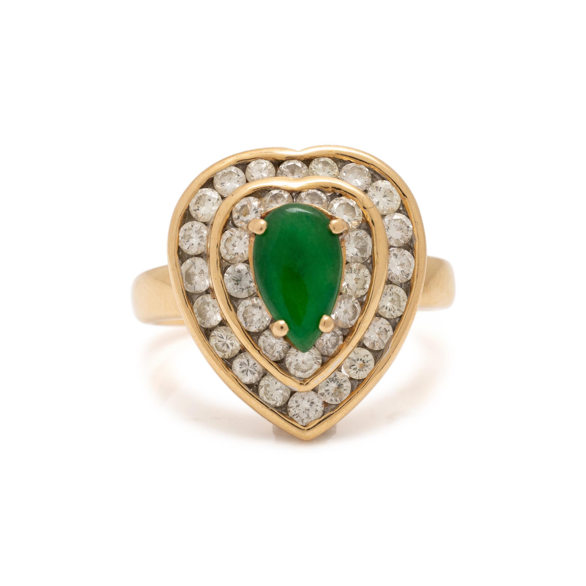 CONVERTIBLE JADE AND DIAMOND RING/PENDANT