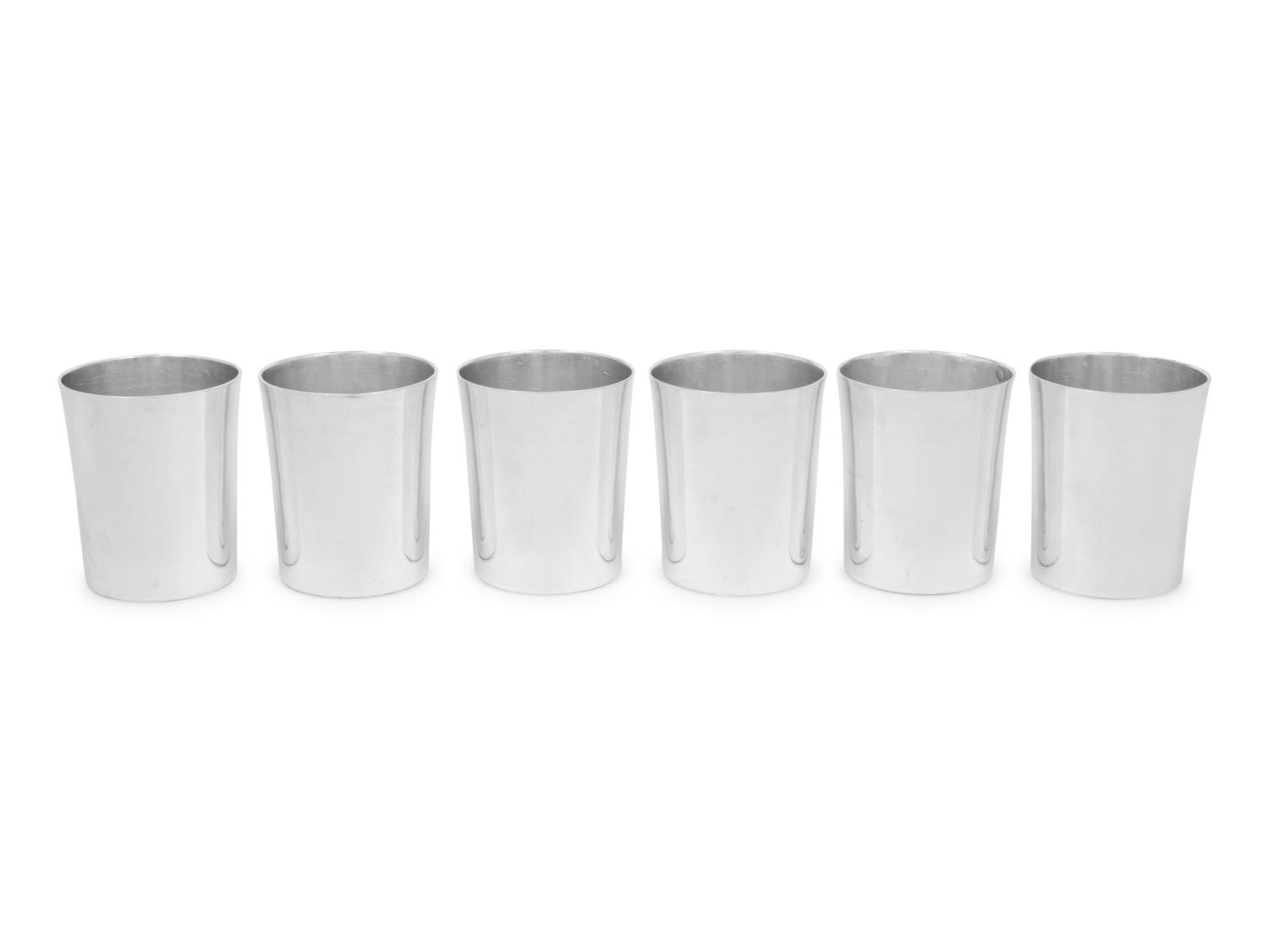 A Set of Six Mexican Silver Julep Cups