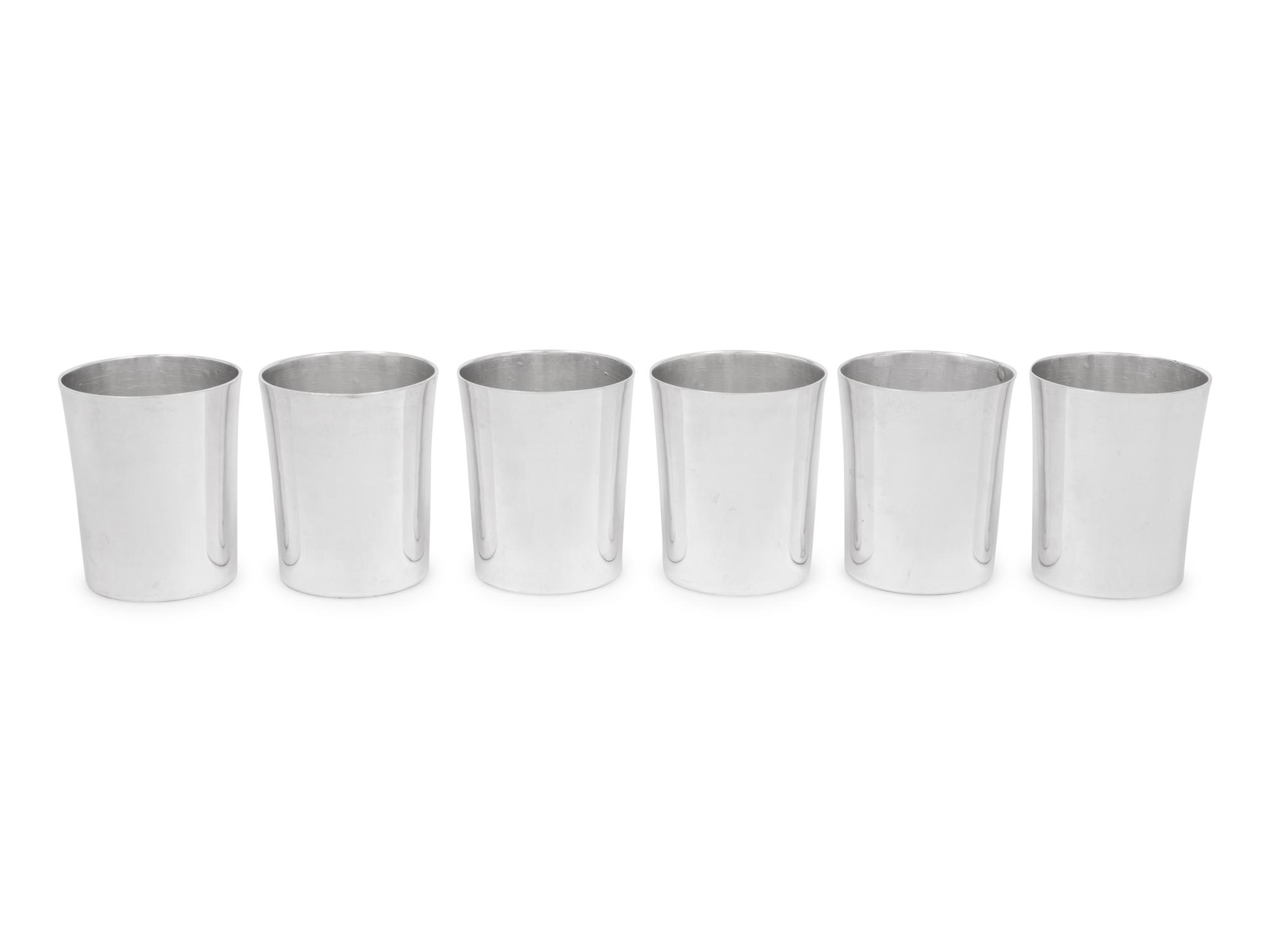 A Set of Six Mexican Silver Julep Cups